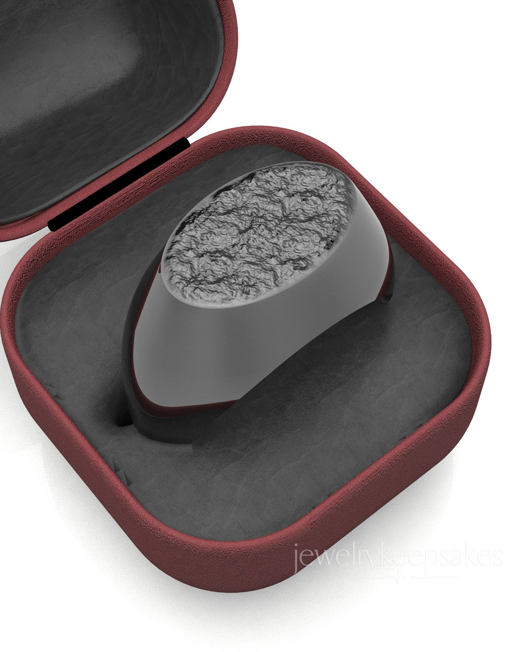 Black Men's Signet Permanently Sealed Waterproof Cremation Ring