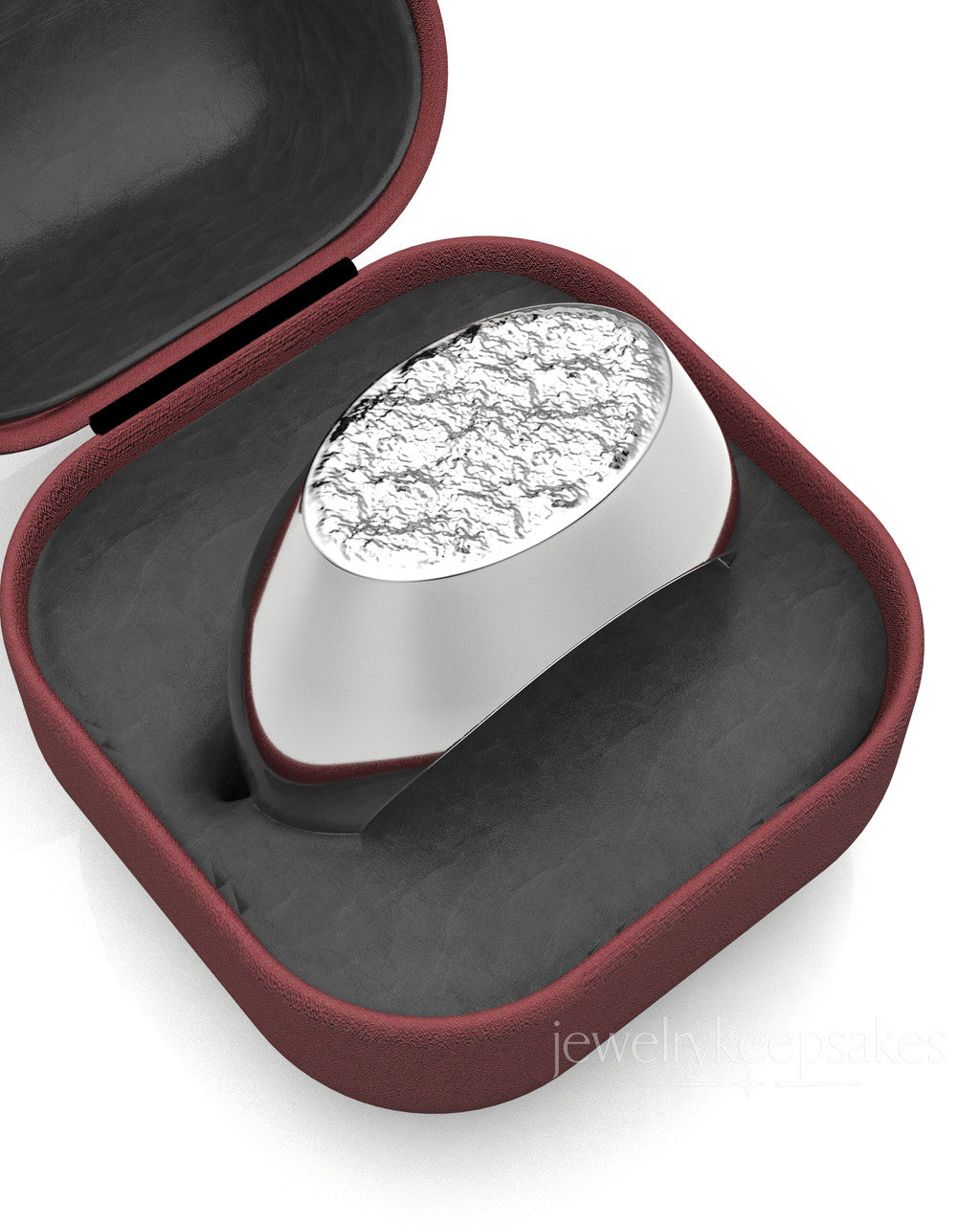 Sterling Silver Men's Signet Permanently Sealed Waterproof Cremation Ring