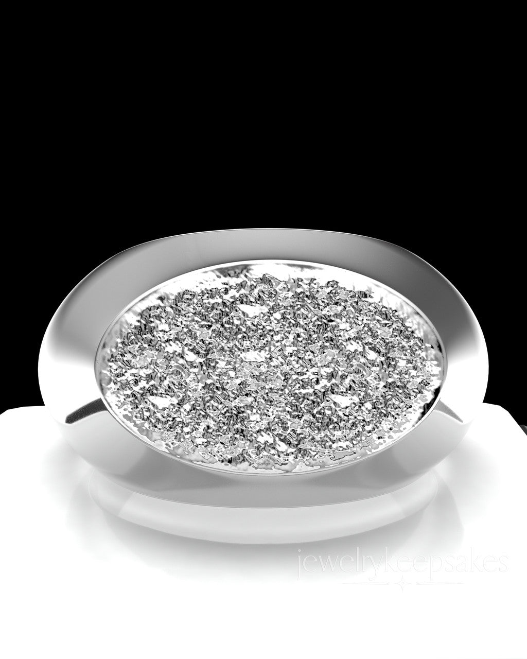 Sterling Silver Men's Signet Permanently Sealed Waterproof Cremation Ring