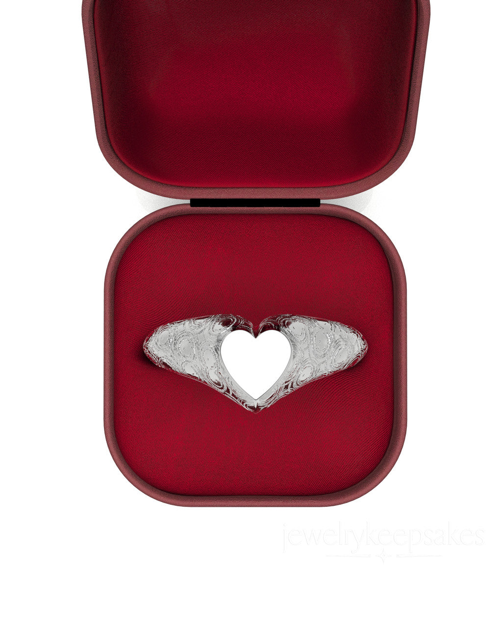 Sterling Silver Patterned Signet Permanently Sealed Waterproof Cremation Ring