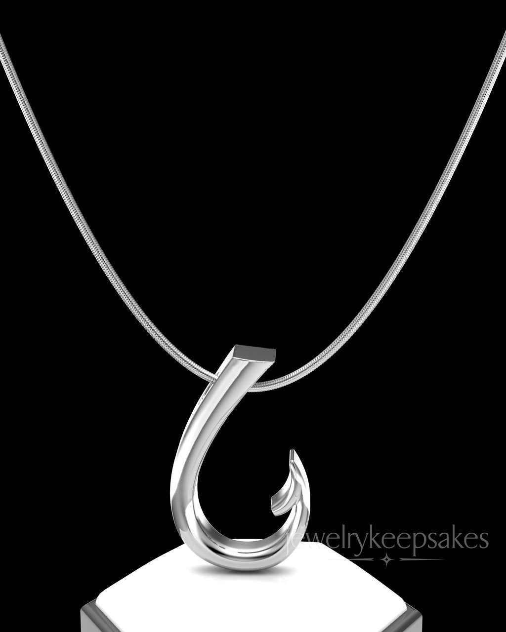 Sterling Silver Hook Permanently Sealed Waterproof Cremation Pendant
