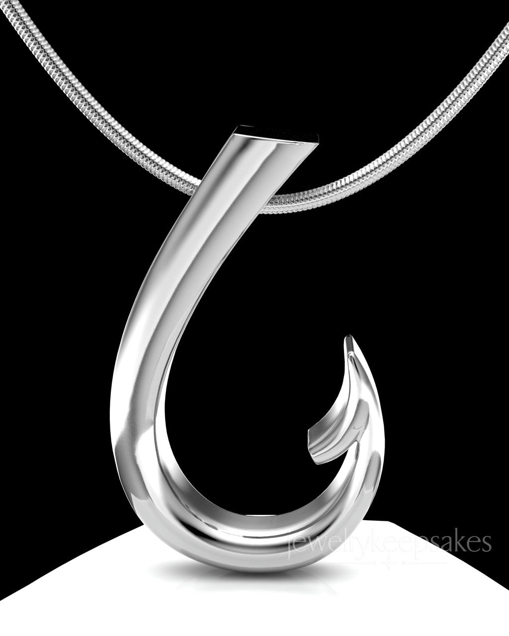 Sterling Silver Hook Permanently Sealed Waterproof Cremation Pendant