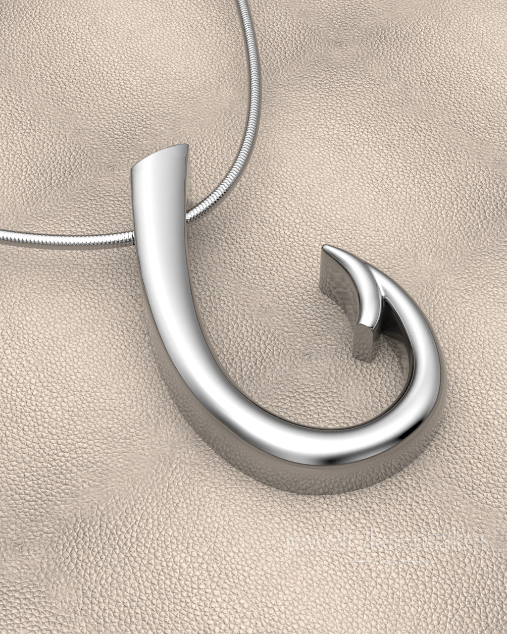 Solid 14k White Gold Hook Permanently Sealed Waterproof Cremation Pendant