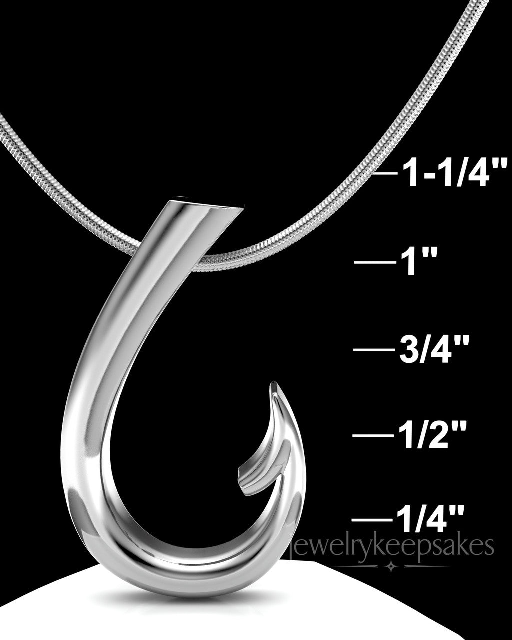 Solid 14K White Gold Hook Permanently Sealed Waterproof Cremation Pendant