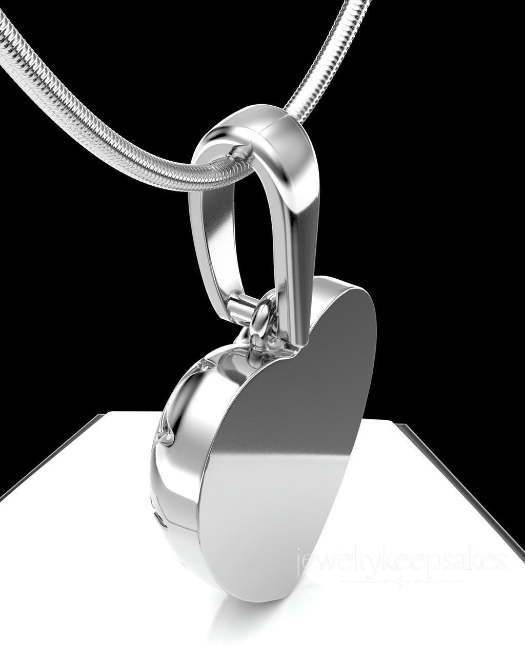 Sterling Silver Etched Heart Permanently Sealed Waterproof Cremation Pendant