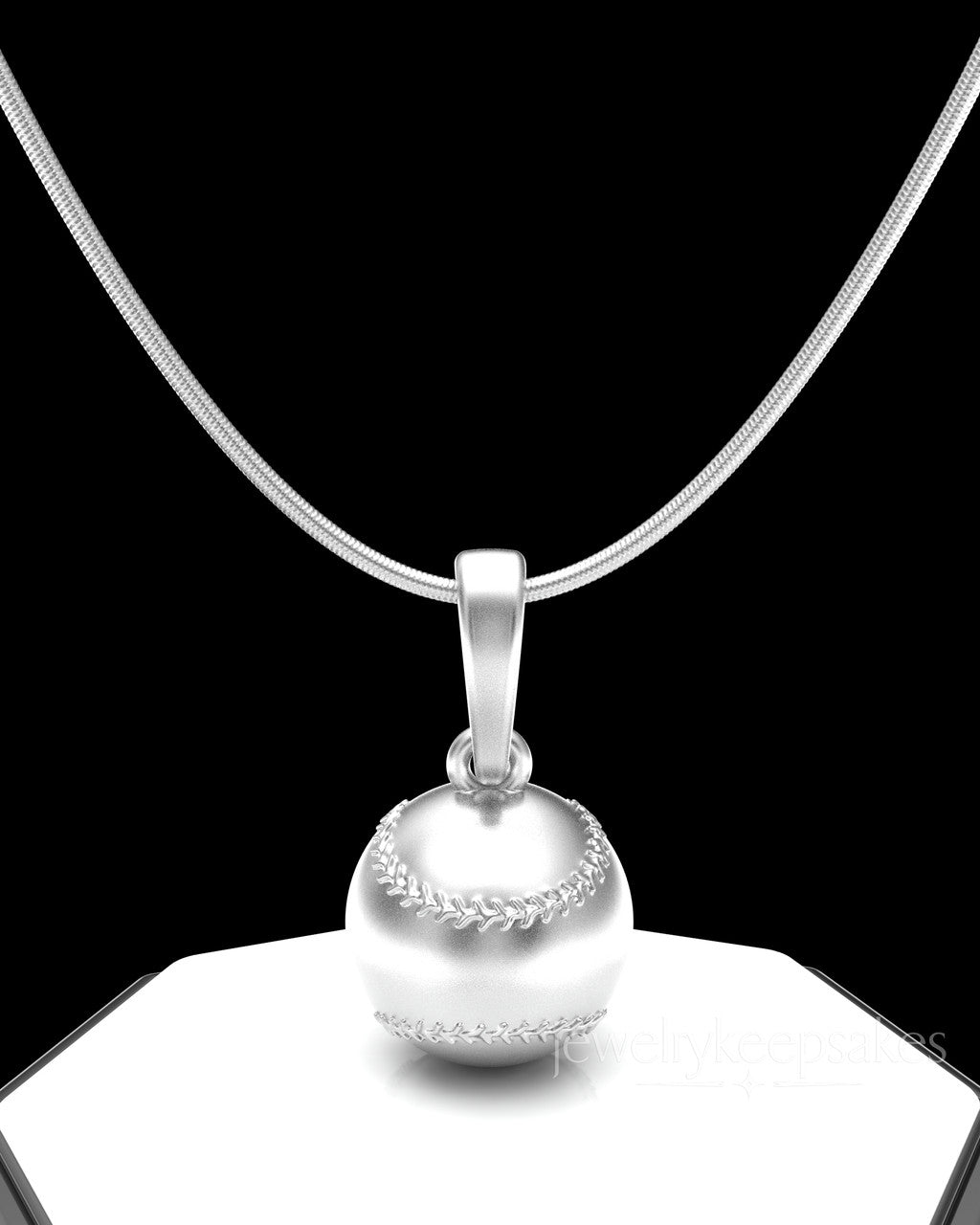 Sterling Silver Baseball Permanently Sealed Waterproof Cremation Pendant