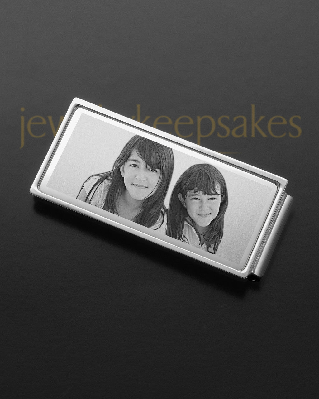 Silver on Silver Photo Engraved Money Clip