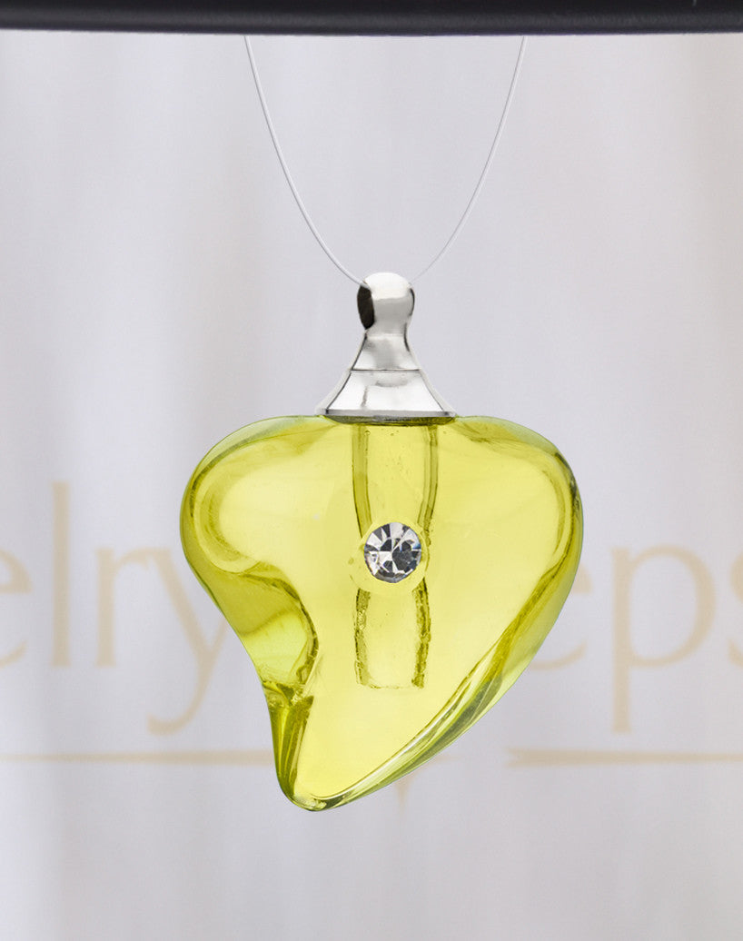 Golden Shapely Heart Glass Reflection Pendant