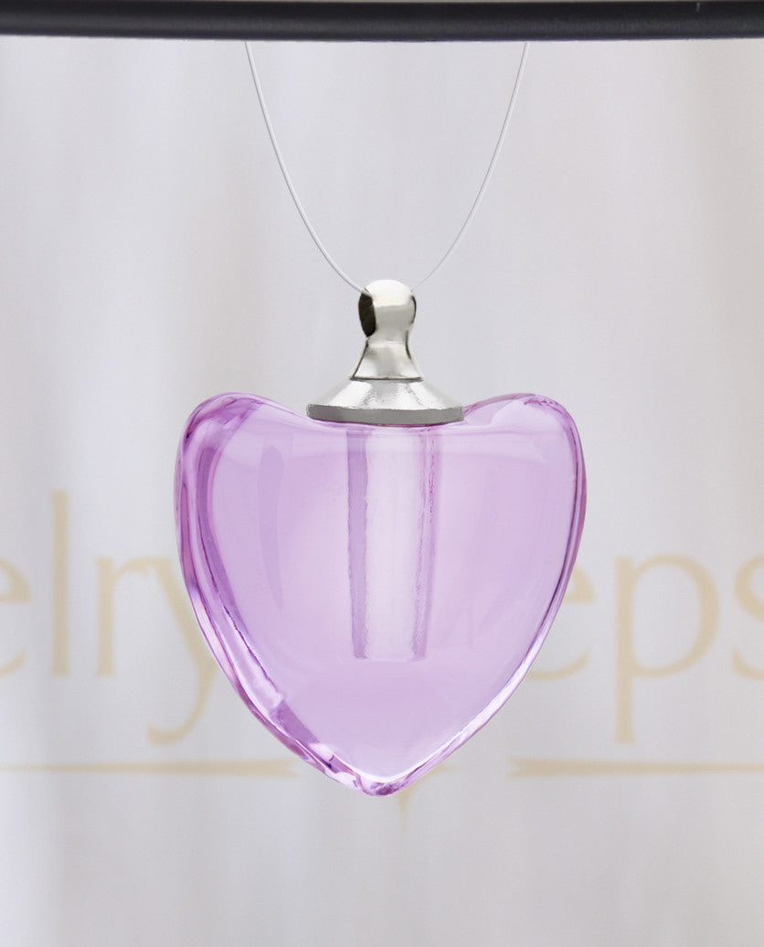 Violet Pristine Heart Glass Reflection Pendant