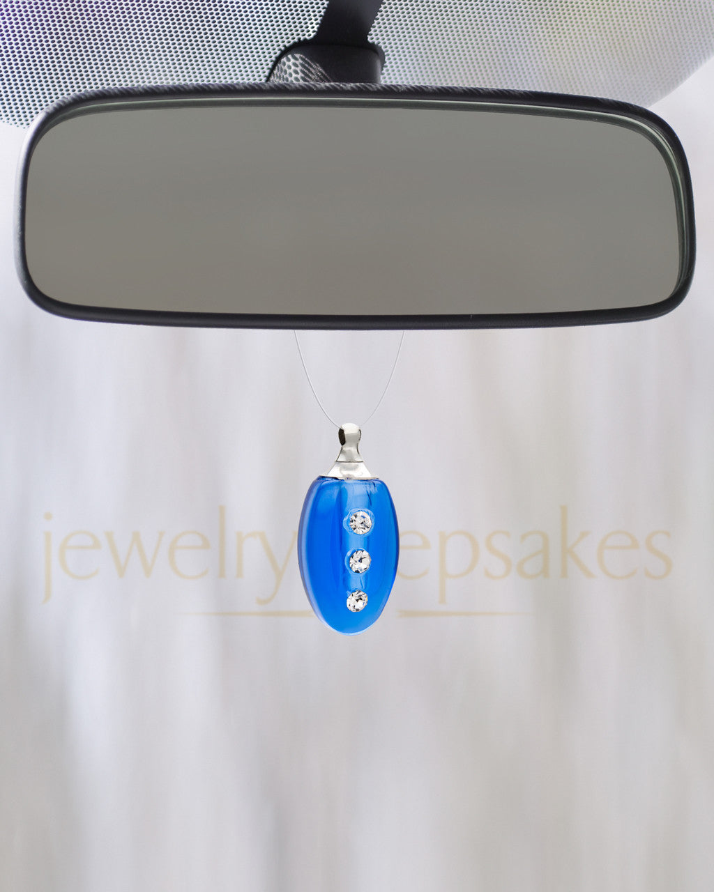 Royal Blue Mystic Glass Teardrop Reflection Pendant