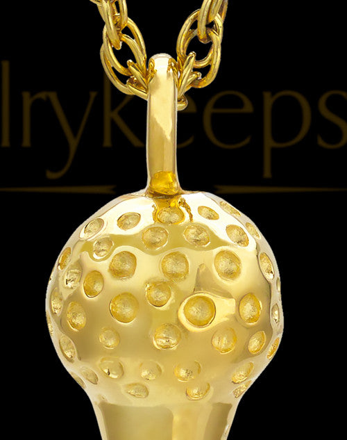 Golf Tee Cremation Locket in 14K Gold