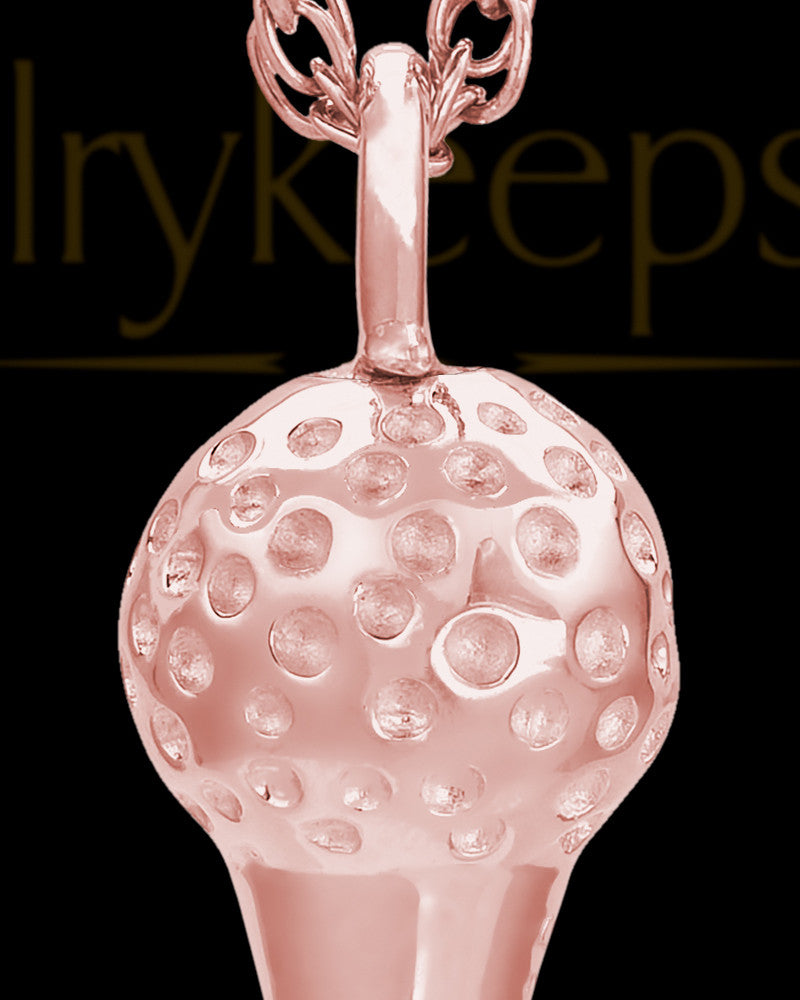 Golf Tee Cremation Locket in 14K Rose Gold