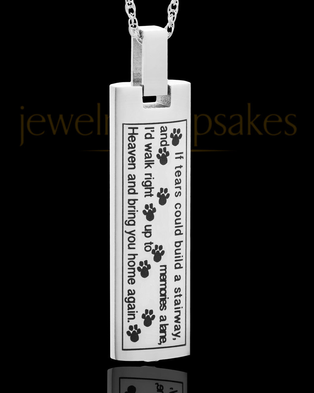 Stainless Steel Sentimental Cylinder Pet Urn Pendant With Chain