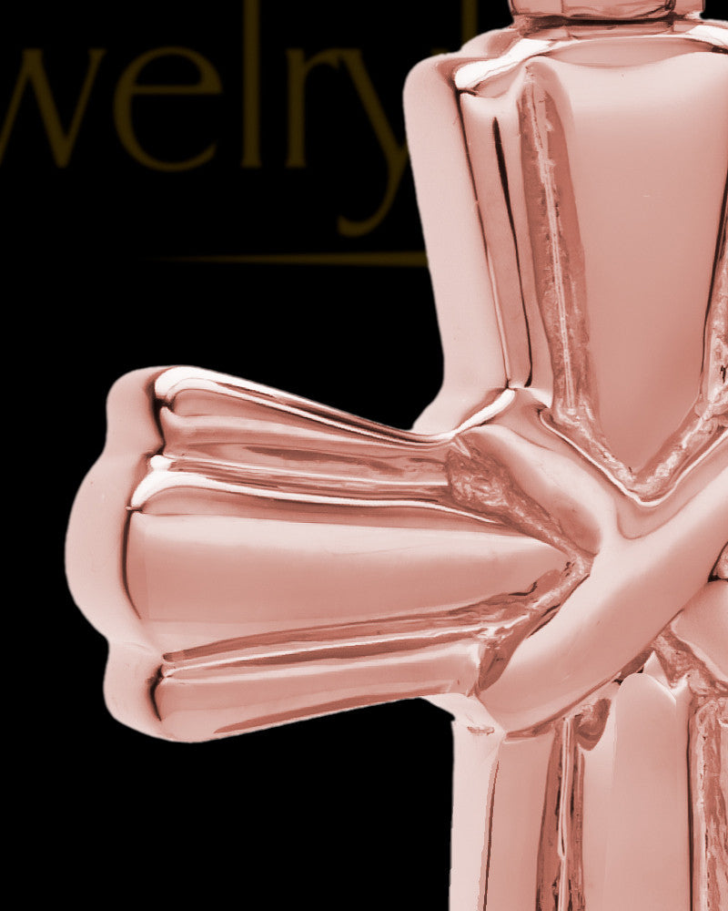 Cremation Ash Jewelry Antique 14K Rose Gold Wrapped Cross