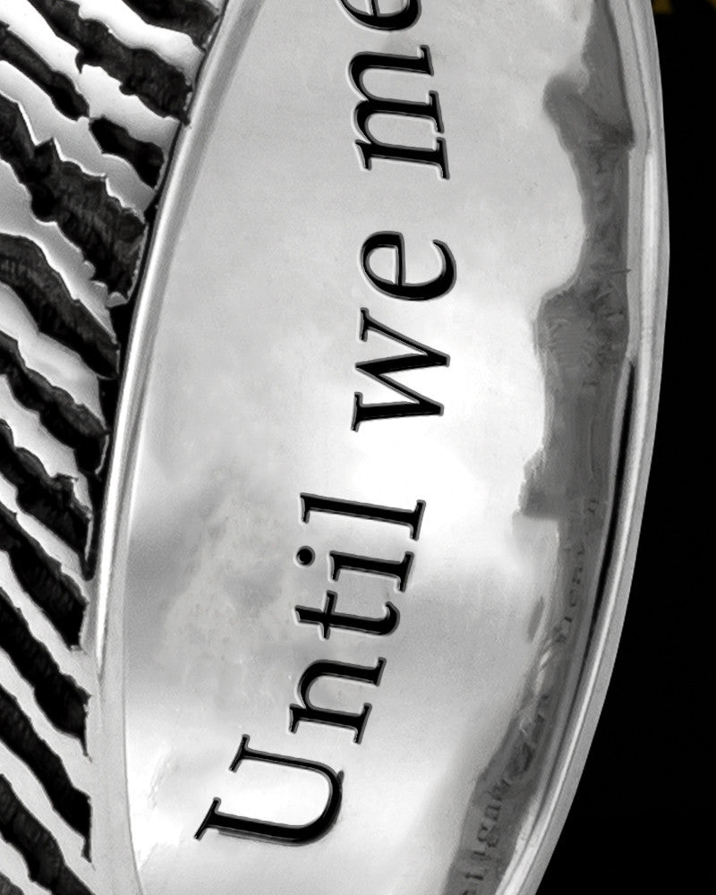 Men's Solid 14k White Gold Thumbprint Ring
