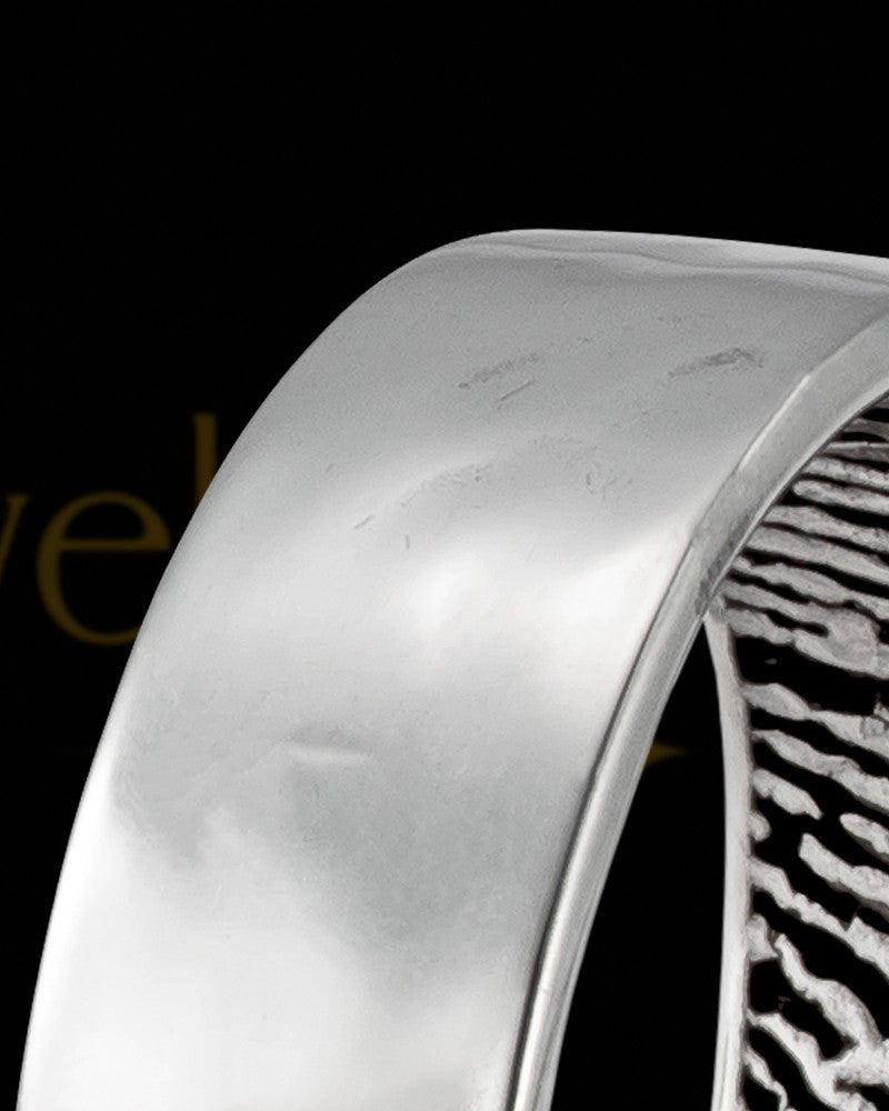 Ladies Sterling Silver Hammered Thumbprint Ring