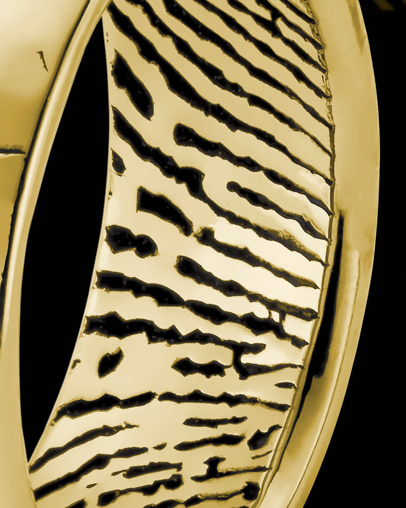 Men's Solid 14k Gold Textured Thumbprint Ring