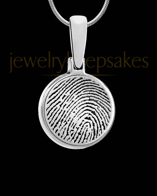 Round Sterling Silver Thumbprint Pendant