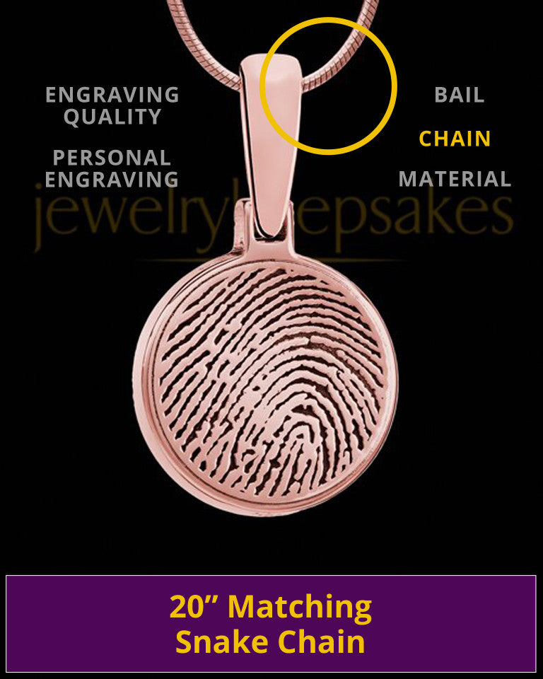 Round Rose Gold Plated Thumbprint Pendant