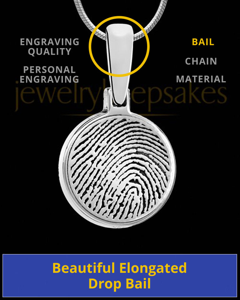 Round Sterling Silver Thumbprint Pendant