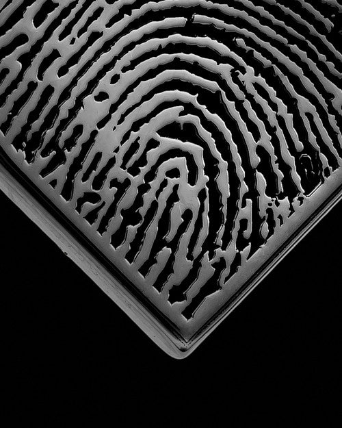 Thumbprint Heart Black Plated With Signature Pendant