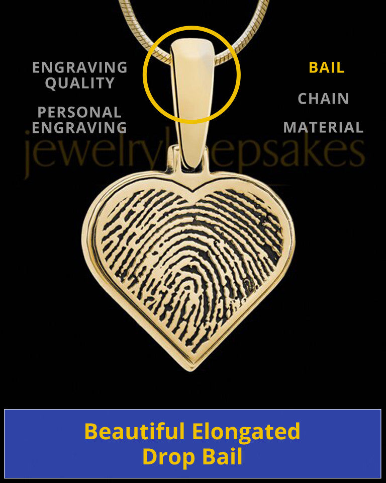 Solid 14k Gold Heart Thumbprint Pendant