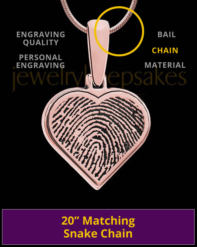 Rose Gold Plated Thumbprint Heart Pendant