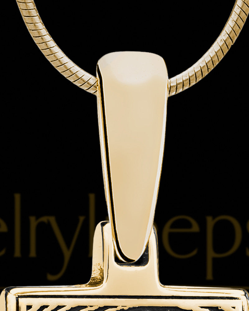 Rectangle Thumbprint Gold Plated With Signature Pendant