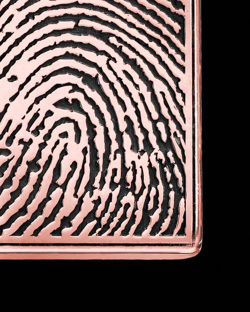 Thumbprint Rectangle Rose Gold Plated With Signature Pendant