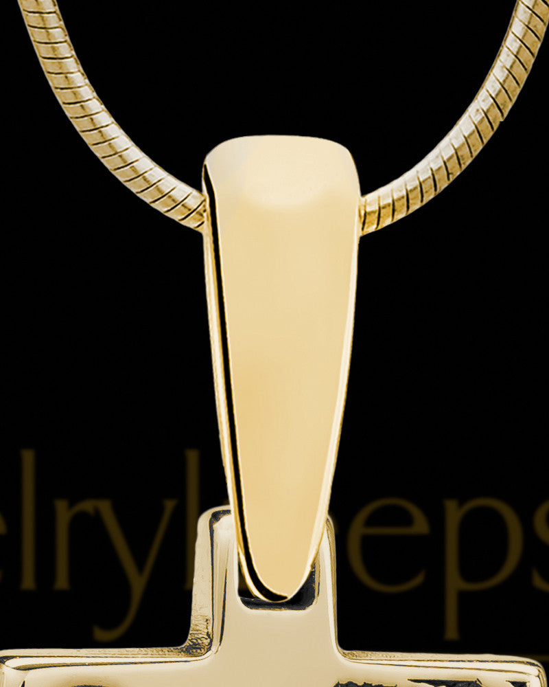 Gold Plated Birthstone Rectangle Thumbprint With Signature Pendant