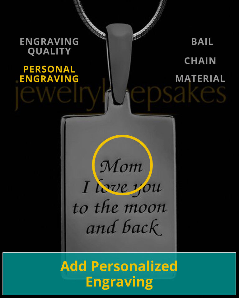 Thumbprint Framed Rectangle Black Plated Pendant
