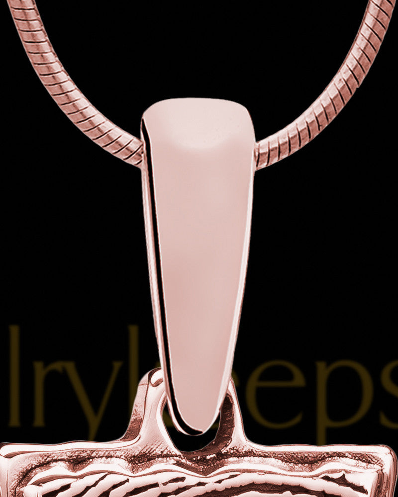 My Love Rose Gold Plated Rectangle Thumbprint With Signature Pendant
