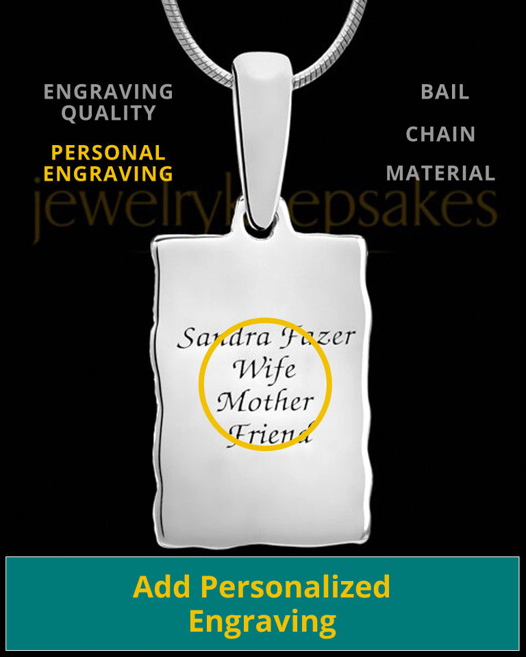 Engravable Rectangle Thumbprint Pendant My Love Sterling Silver