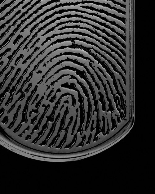 Black Dog Tag Thumbprint With Signature Pendant