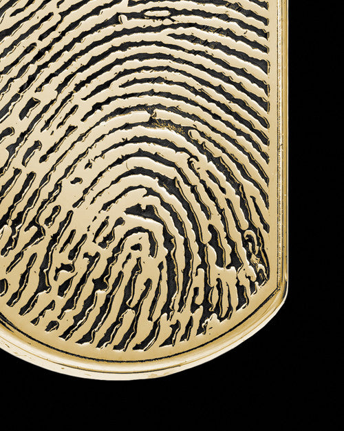 Gold Plated Dog Tag Thumbprint Sterling Silver With Signature Pendant