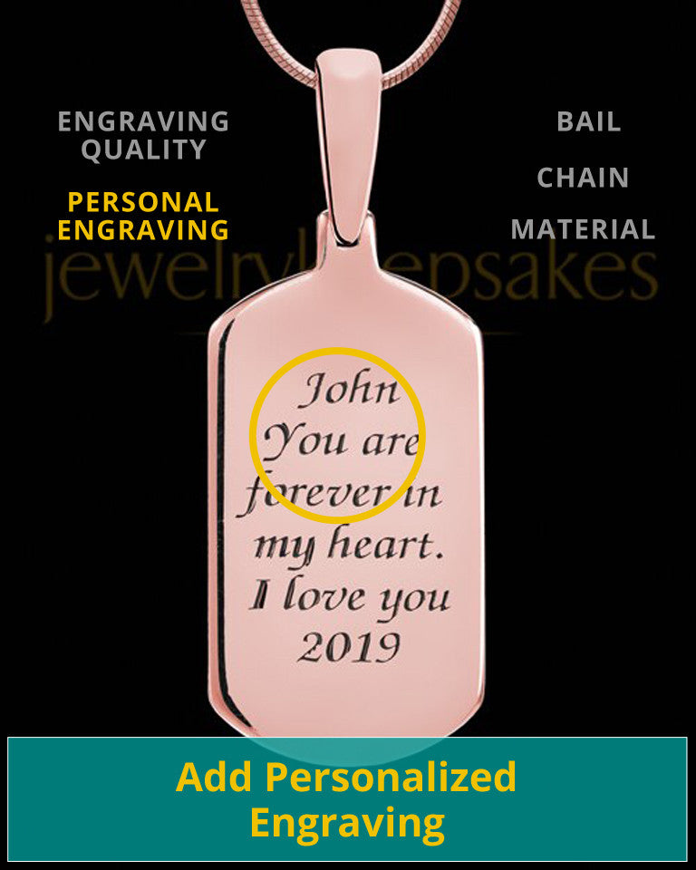 Dog Tag Thumbprint Rose Gold Plated Pendant