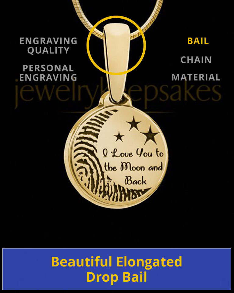 To the Moon and Back Gold Plated Thumbprint Pendant