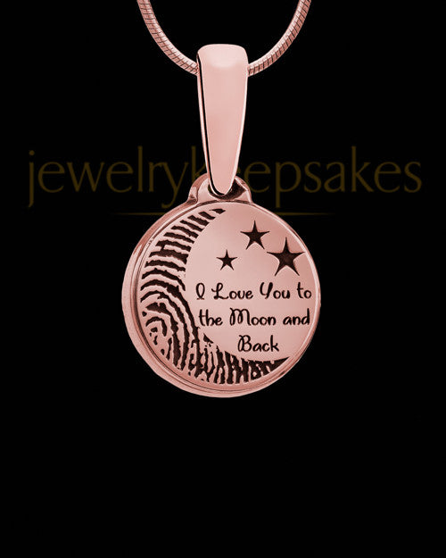 To the Moon and Back Thumbprint Rose Gold Plated Pendant