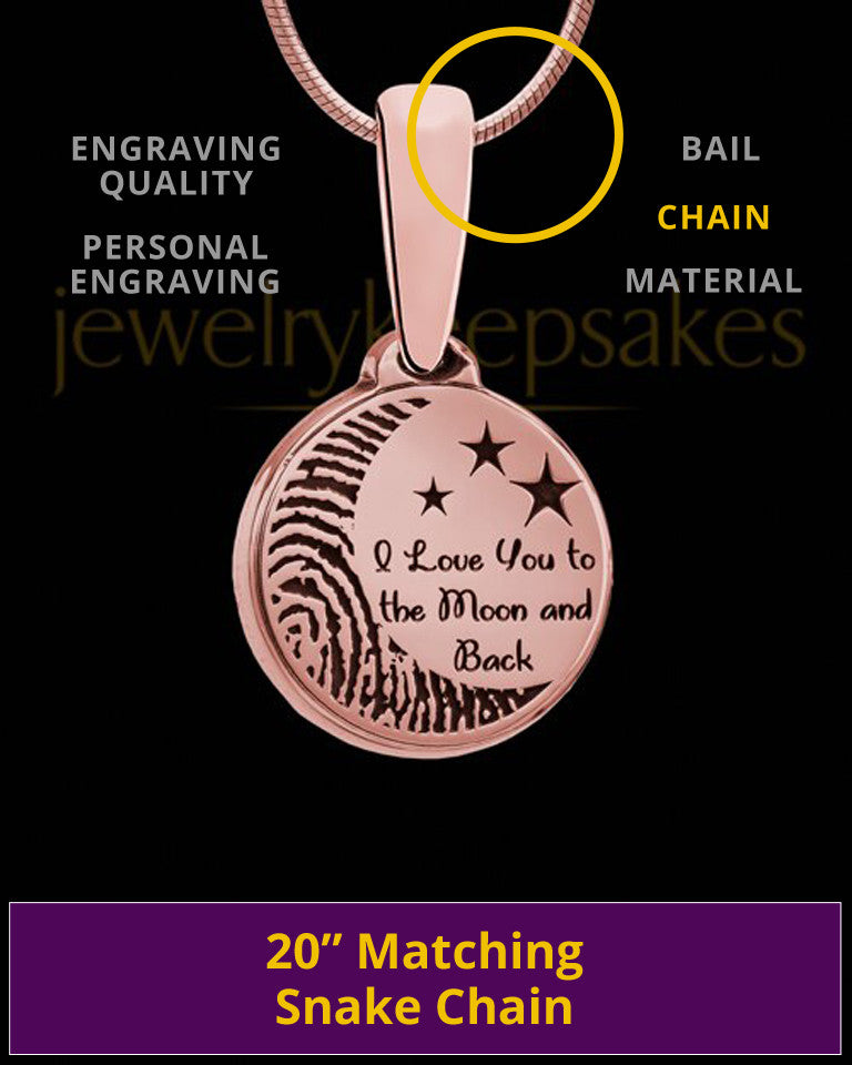 To the Moon and Back Thumbprint Rose Gold Plated Pendant