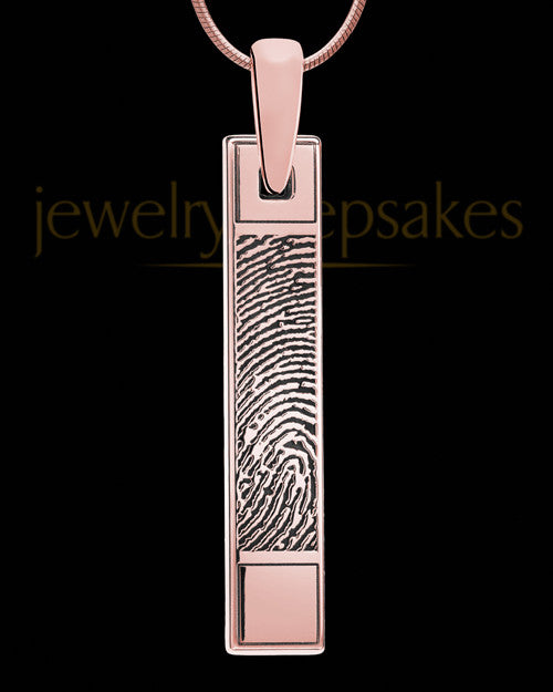 Thumbprint Bar Rose Gold Plated Pendant
