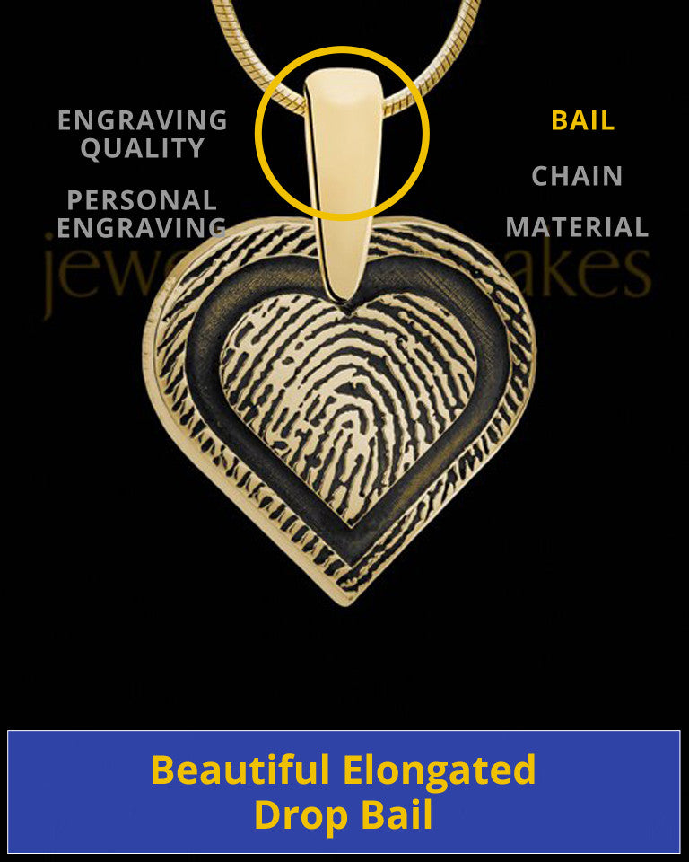 Gold Plated Bounded Heart Thumbprint Pendant