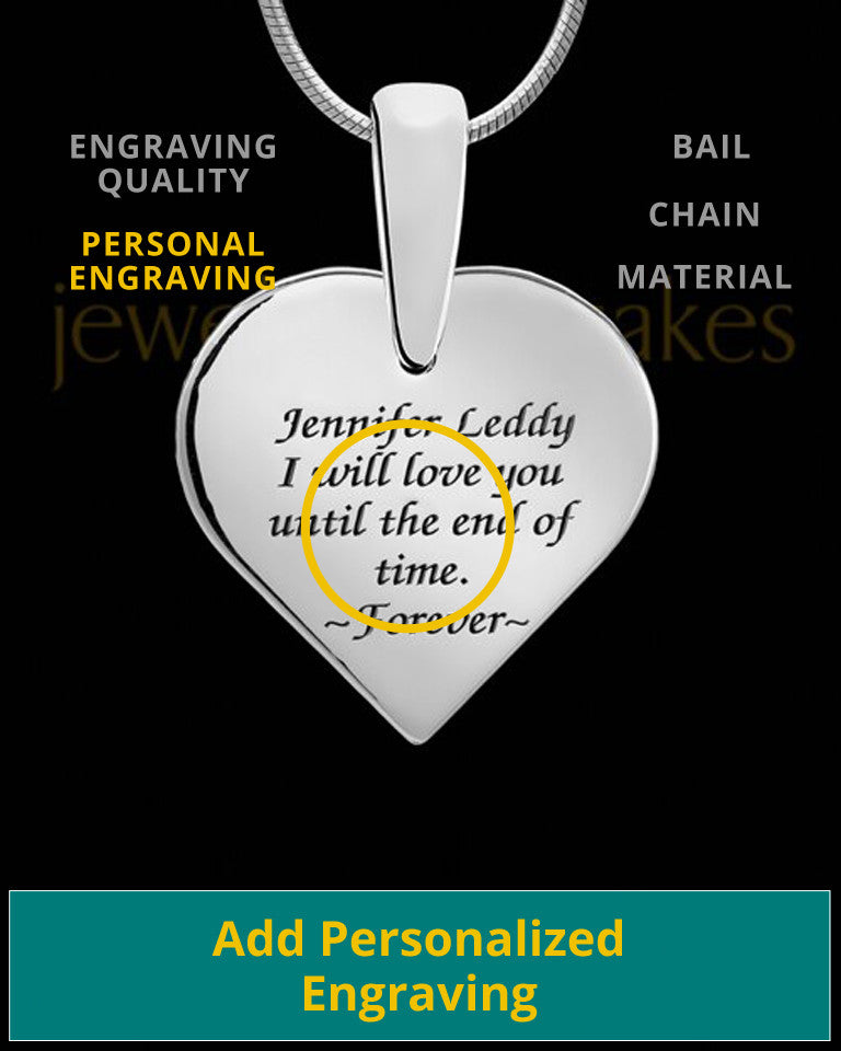 Bounded Heart Sterling Silver Thumbprint Pendant