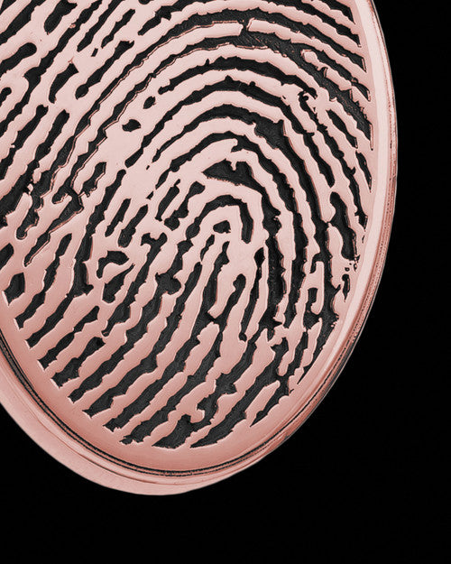 Oval Thumbprint Rose Gold Plated Pendant With Signature