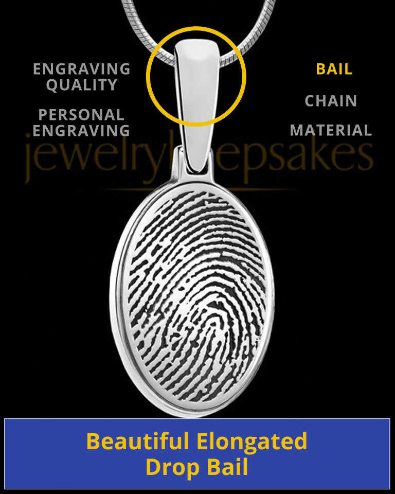 Custom Thumbprint Pendant Necklace in Sterling Silver With Engraving - The Perfect Personalized Gift