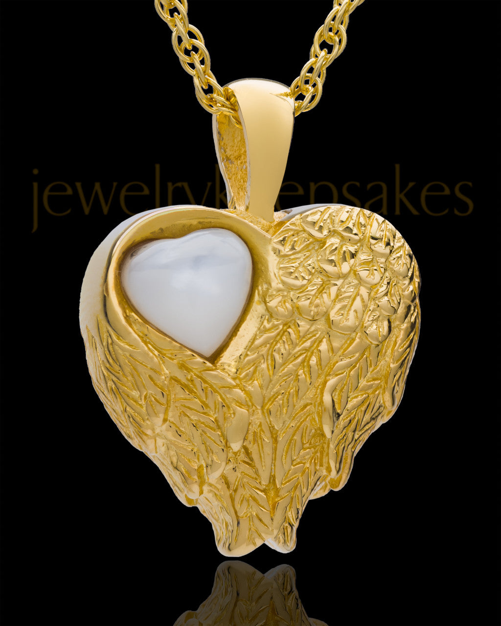 Cremation Jewelry Gold Plated Forever Loved Heart Keepsake