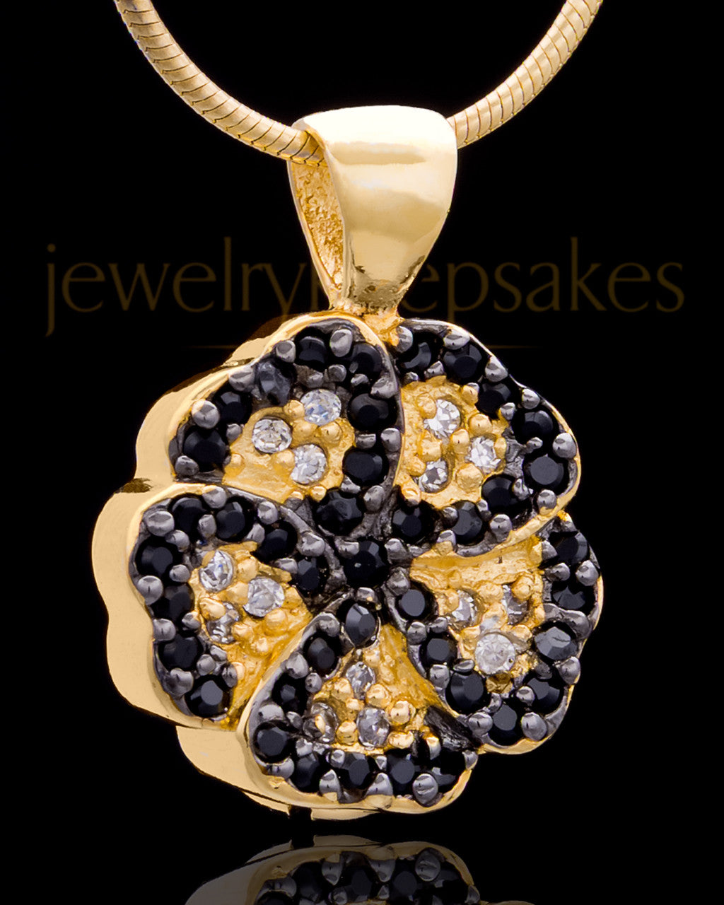 Gold Plated Night Pansy Keepsake Jewelry