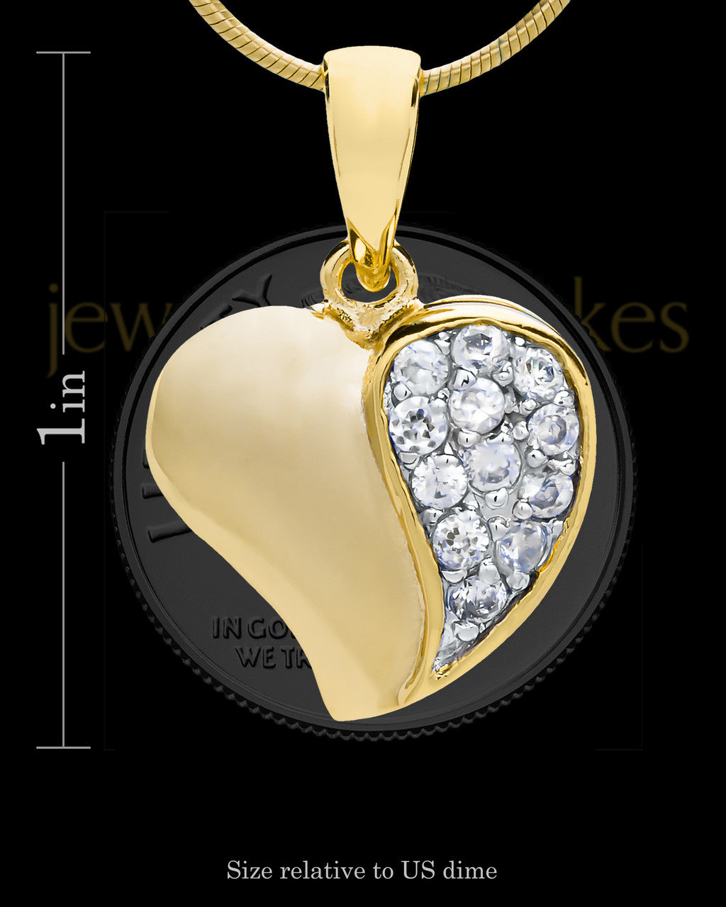 Gold Plated Jeweled Heart Keepsake Jewelry
