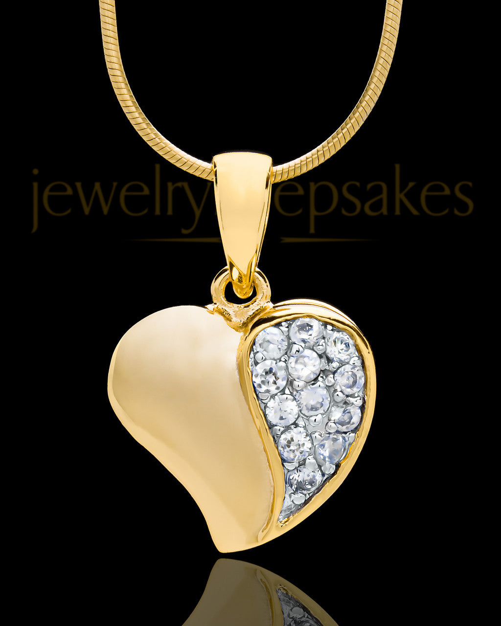 Gold Plated Jeweled Heart Keepsake Jewelry