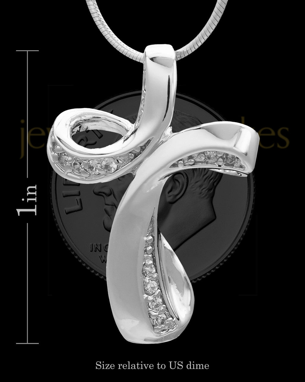 Sterling Silver Fluid Cross Keepsake Jewelry