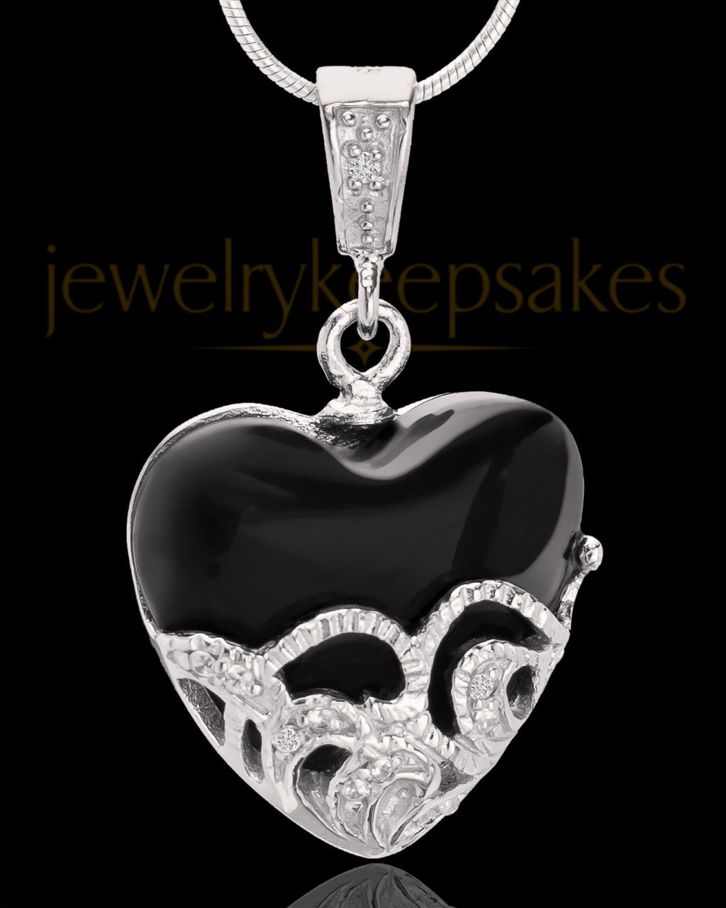 Sterling Silver Bundled Heart Cremation Urn Pendant